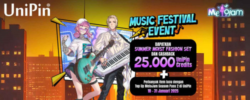 [Music Festival Event] Top Up MeloJam di UniPin dan Dapatkan Cashback 25.000 UniPin Credits + Item Set Lucu